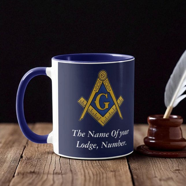 Caneca Marinho de Compass Masônico Freemason (Criador carregado)