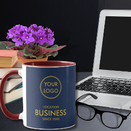 Caneca Marinho de Logotipo para Empresas Elegante Simples