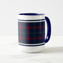 Caneca Marinho de Padrão do Lynch Tartan Xadrez Azul Irla