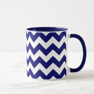 Caneca Marinho e Zigzag branco