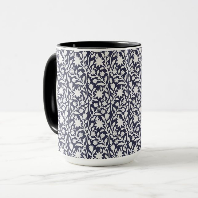 Caneca Marinho floral Boho (Frente Esquerda)