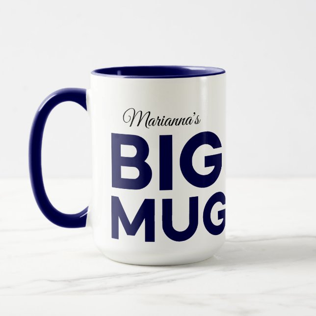 Caneca Marinho Grande Mug | Huge Mug | Nome Personalizado (Esquerda)
