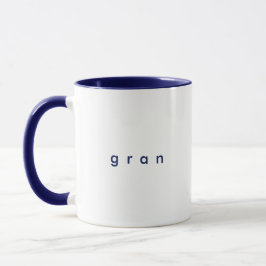 Caneca Marinho Mínimo Azul Texto Personalizado Branco