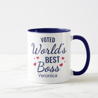 Caneca Marinho Personalizado Azul votado Melhor Chefe do