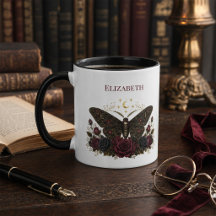 Mariposa Gótica Personalizada Rosas Burgundy Duas