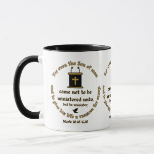 Caneca Mark 10:45 KJV Bíblia Verse Celebra Sua Fé