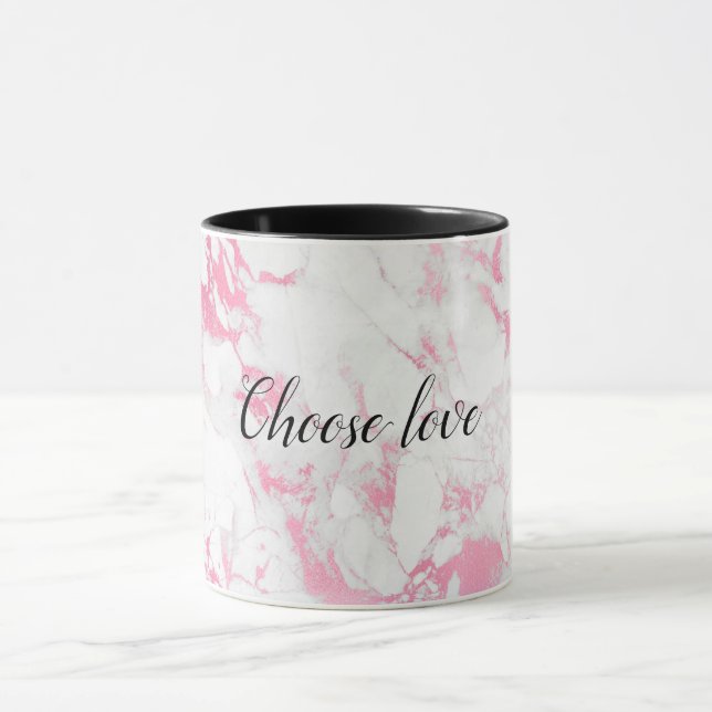 Caneca Mármore Branco Rosa (Centro)