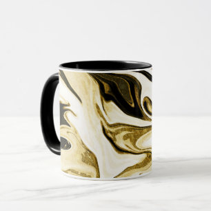 Caneca mármore líquido líquido retro digital com abstr