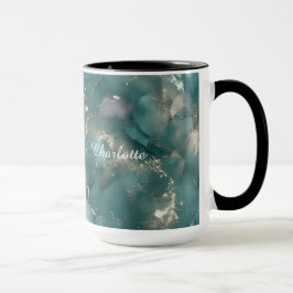 Caneca Mármore Personalizado Luxuoso Padrão Nome Personal