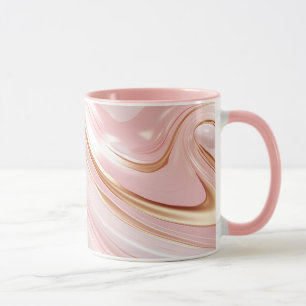 Caneca Mármore rosa e Dourado