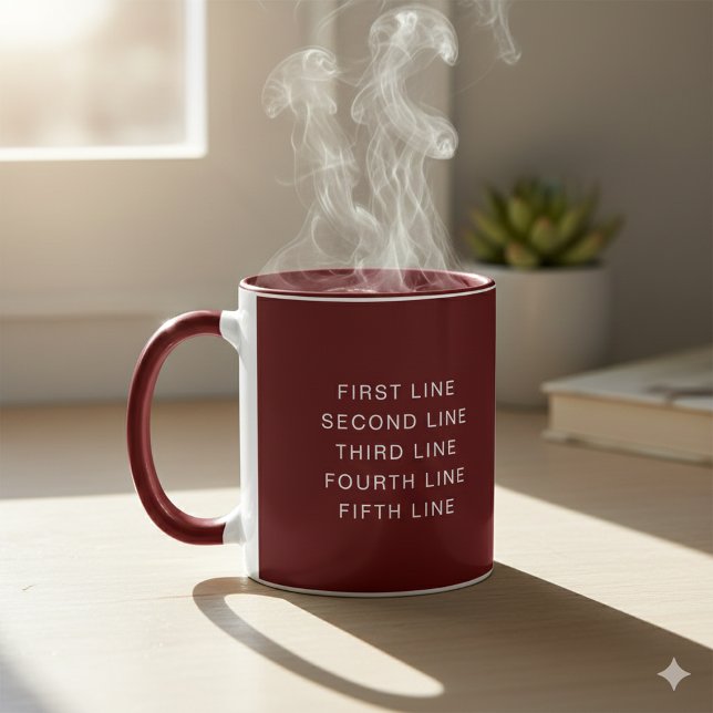 Caneca Maroon 11 oz Combo Mug with Personalized Text (Maroon 11 oz Combo Mug with Personalized Text)
