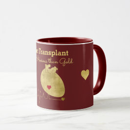 Caneca Maroon Dourado de Transplante Cardíaco