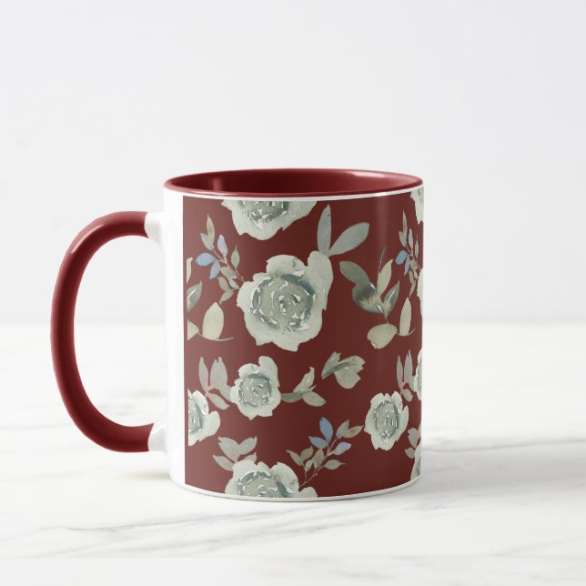 Caneca Maroon Floral Mug (Esquerda)