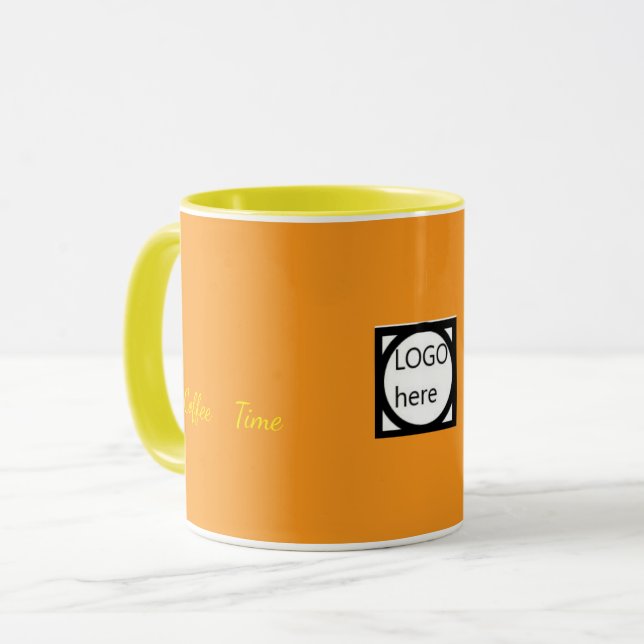Caneca Marrom Café de Duas Cores Promocional (Frente Esquerda)