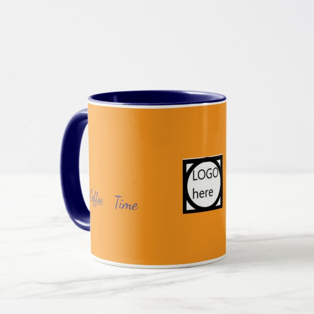 Caneca Marrom Café Promocional de Duas Cores (Frente Esquerda)
