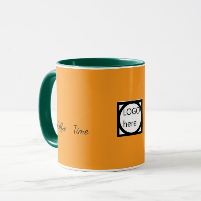 Caneca Marrom Café Promocional de Duas Cores (Frente Esquerda)