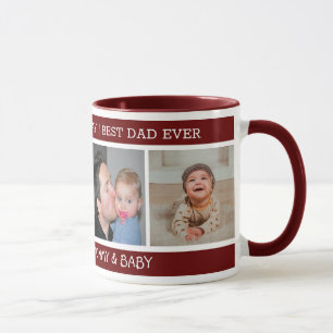 Caneca Marrom de Fotografia do Melhor Pai Do Primeiro Dia