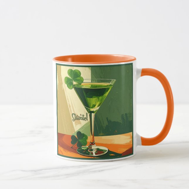 Caneca Martini Shamrock de Meados do Século Sláinte!  (Direita)