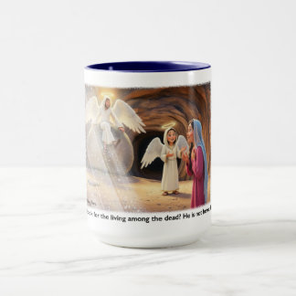 Caneca Mary visits the empty tomb an sees an Angel.      