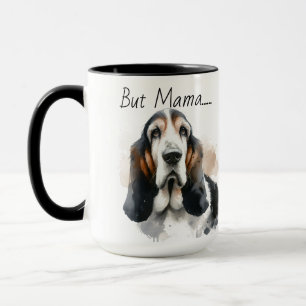 Caneca Mas mamãe....... Basset Hound Modern Mug