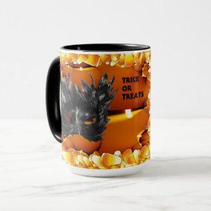 Caneca Máscara assustadora de Halloween preto