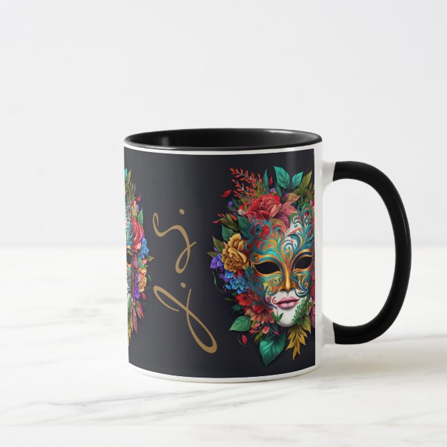 Caneca Máscara de Carnaval Brasileira Floral (Direita)