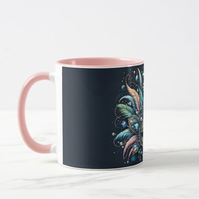 Caneca Máscara de Joias com Penas Boho Masquerade (Esquerda)