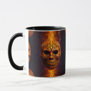 Caneca Máscara de Terror de Rosto de Abóbora