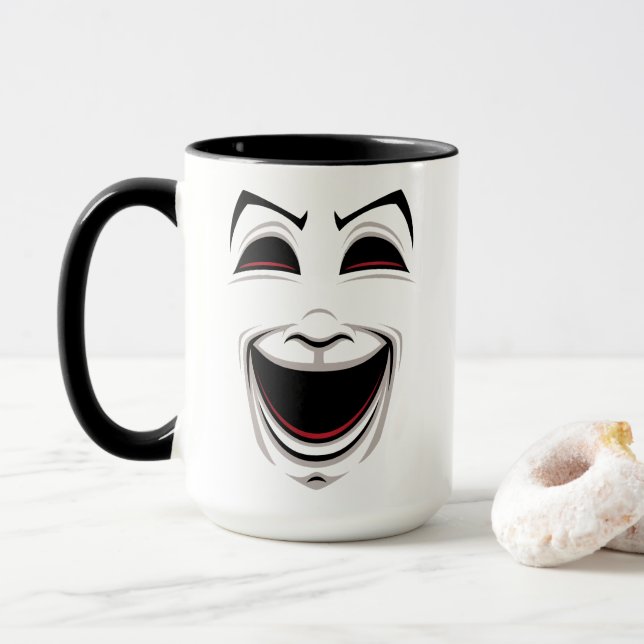 Caneca Máscaras de Teatro de Comédia e Tragédia (Com Donut)