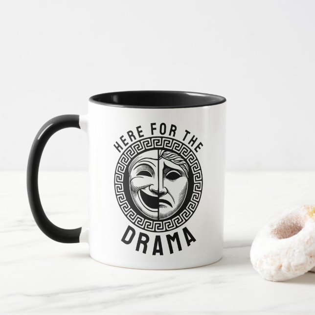 Caneca Máscaras de Teatro Grego Antigo (Com Donut)