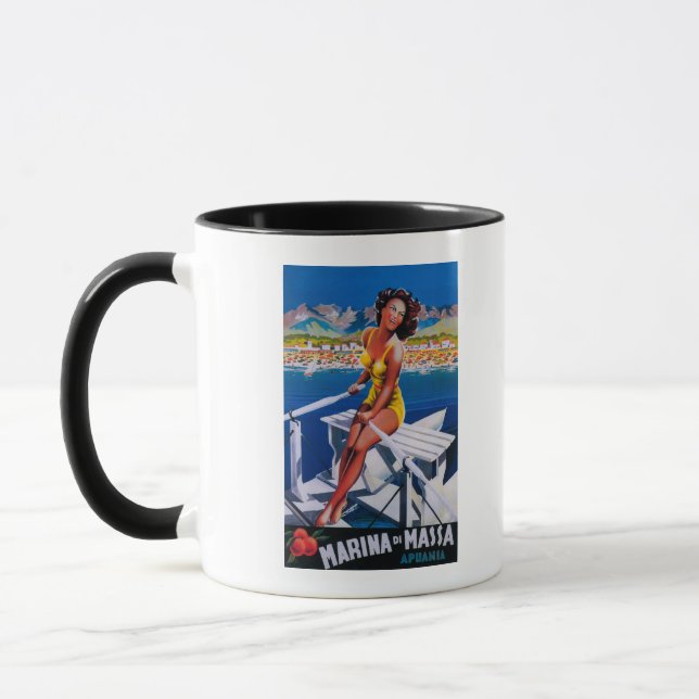 Caneca Massa Marina Poster de viagens (Esquerda)
