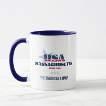 Massachusetts EUA 1788 Blue Star Personalised Mug