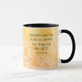 Caneca Mateus 5:8 Bíblia de bênção Verso e Oração