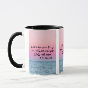 Caneca Mathew 24:42 KJV Bíblia Pic Verso Pic Mug De Dois