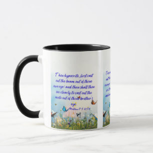 Caneca Mathew 7:5 KJV Bíblia Verse Pic Mug de Dois Tonela