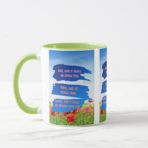 Caneca Mathew 7:7 KJV Bíblia Verso Pic Dois Tons Mug