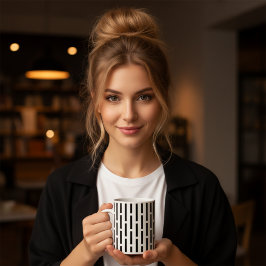 Caneca Matriz monocromática moderna, em preto e branco