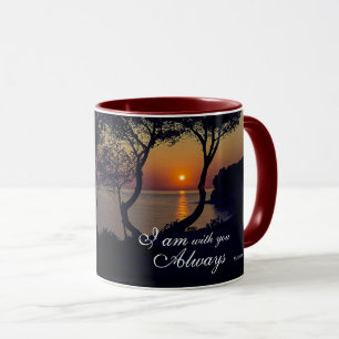 Caneca Matthew 28:20 Estou com você sempre Ouro Sunset