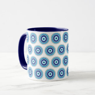 Caneca Mau grego azul branco