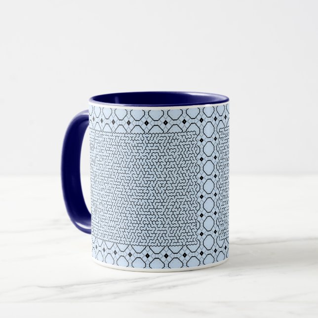 Caneca Maze Hexágono Azul (Frente Esquerda)