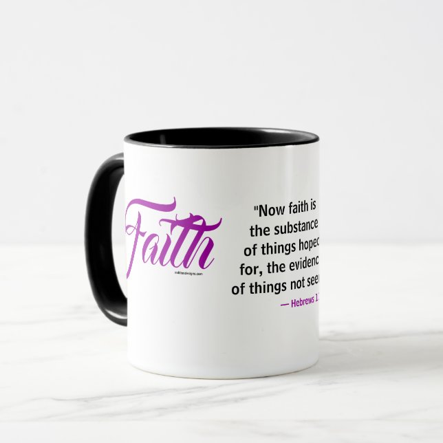 Caneca MDILLONDESIGNS.COM apresenta o #FAITH Scripting (Frente Esquerda)