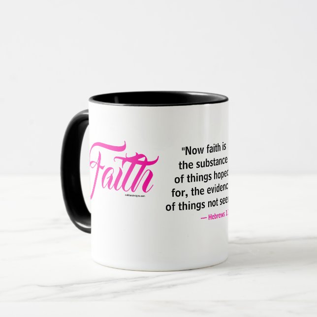 Caneca MDILLONDESIGNS.COM apresenta o #FAITH Scripting (Frente Esquerda)
