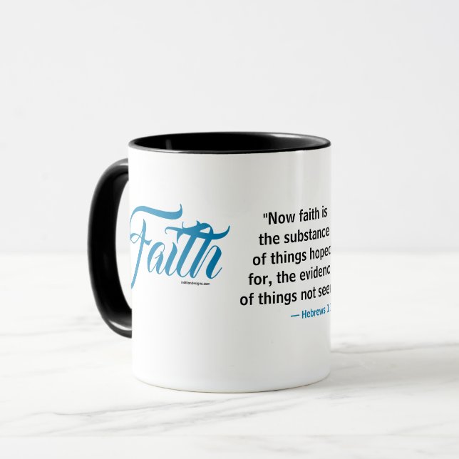 Caneca MDILLONDESIGNS.COM apresenta o #FAITH Scripting (Frente Esquerda)
