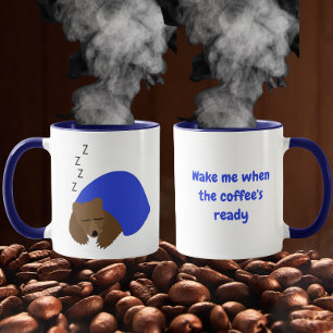 Caneca Me Acorde Quando o Café Estiver Pronto Urso Adorme