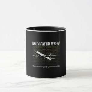 Caneca Mecânico De Aeronave Que belo dia para ser avião
