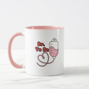 Caneca Médica de Duas Cores Rosa Fofa para Estudan