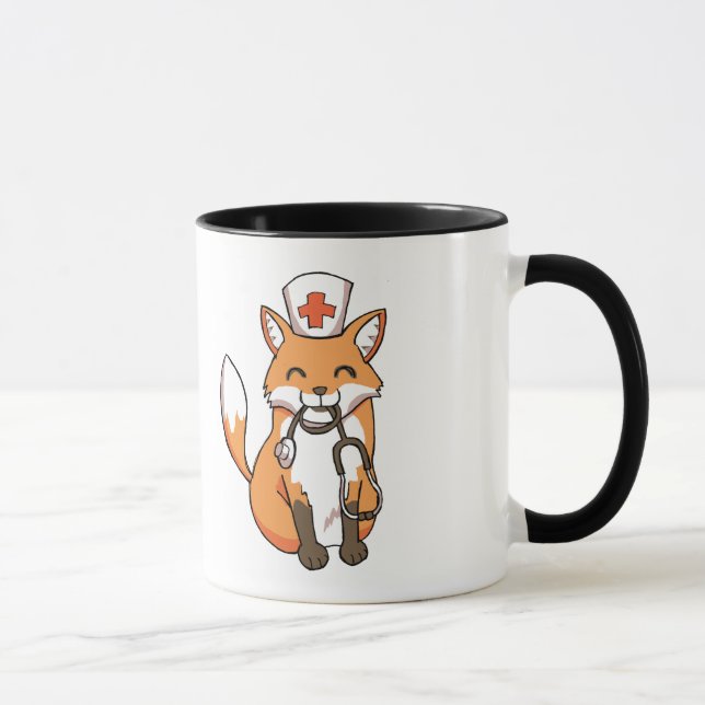 Caneca médica do doutor Fox Desenho Bonito (Direita)