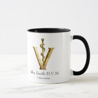 Medicina Veterinária Dourada/Elegante Vet Asclepiu