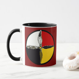 Caneca Medicine Wheel Cross Native American Coffee Mug