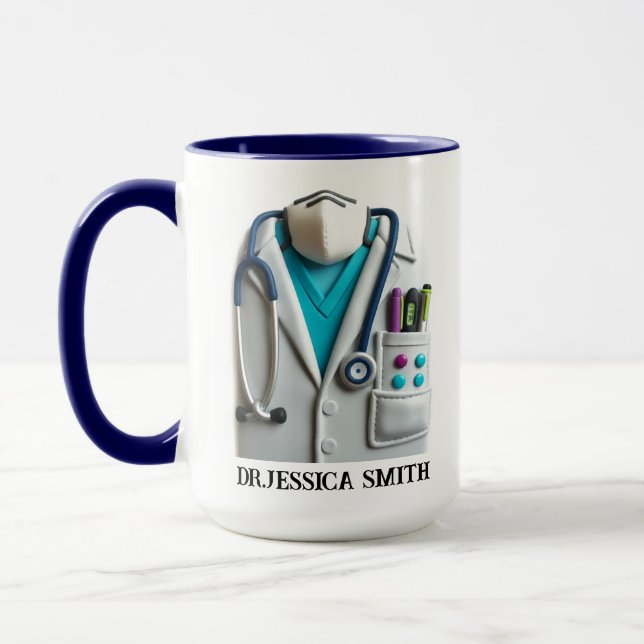 Caneca Médico Personalizado | Nome Personalizado para o D (Esquerda)